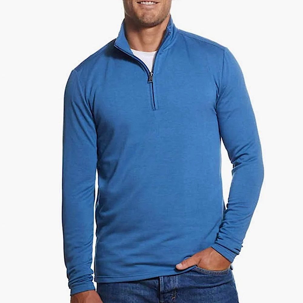 WEATHERPROOF VINTAGE - Men’s Blue Light Quarter Zip Long Sleeve Pullover Sweater